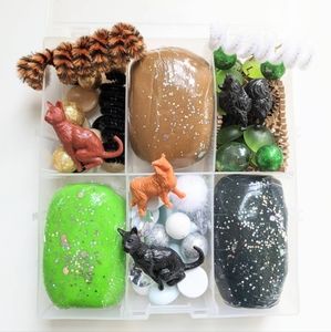 Cat and Dog Animal Playdough Sensory Kit - Busy Box - Fine Motor Activity